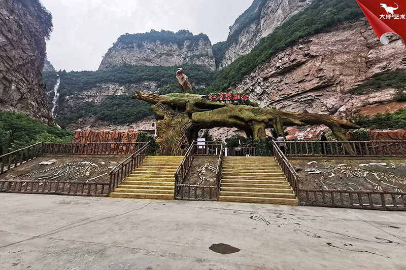 恐龍化石骨架，埋藏式恐龍化石骨架制作